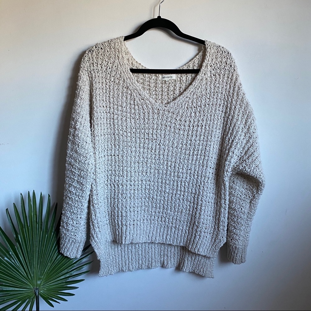 Miracle USA Cream Knot Sweater